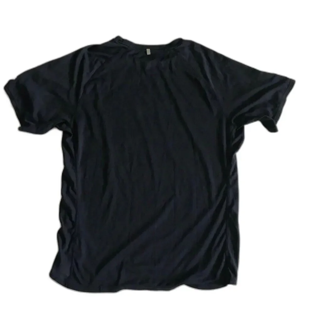 Nike RUN Running Athletic Dri Fit Shirt Mens Large Short Sleeve Navy Blue EUC